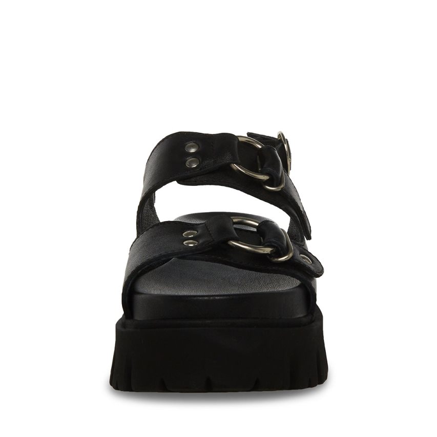 Sandalias de Plataforma Steve Madden Garrick Cuero Mujer Negras | ES QM4093